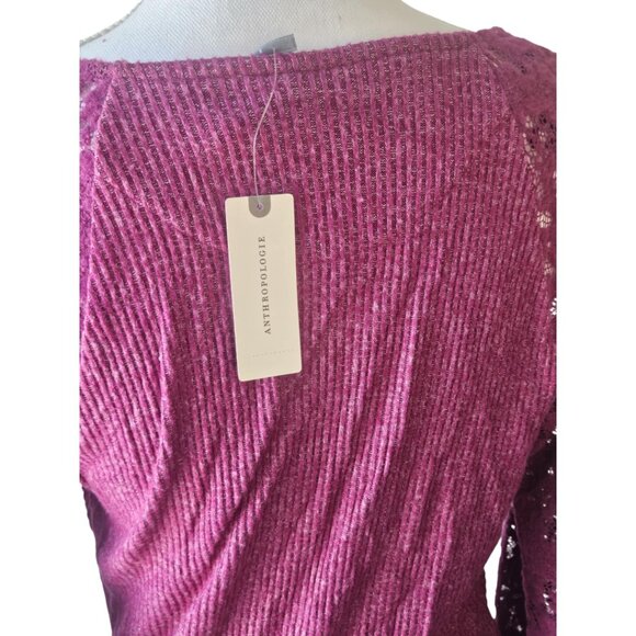 NWT Anthropologie Lace-Sleeve Sweater Top Size Small - Picture 6 of 7